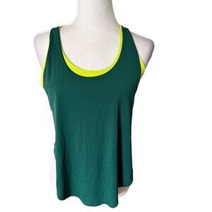 Fabletics Women's Giselle Powertouch Built-in Bra Swing Tank Top Green XS